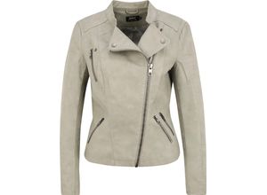 5715106932197 - ONLY® Bikerjacke Reverskragen asymmetrischer Reißverschluss für Damen grau 34