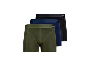 5715112478535 - JACK & JONES Trunks JACBASIC BAMBOO TRUNKS 3 PACK NOOS Forest Night Black - Navy blazer Unifarben Bunt - Gr XL