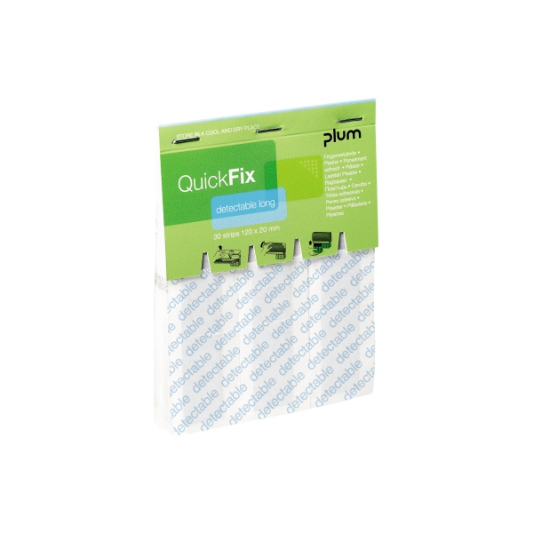 5715205550926 - Fingerverbände QuickFix Detectable Long Nachfüllpack f Spender m Metallfläche 30 Stück