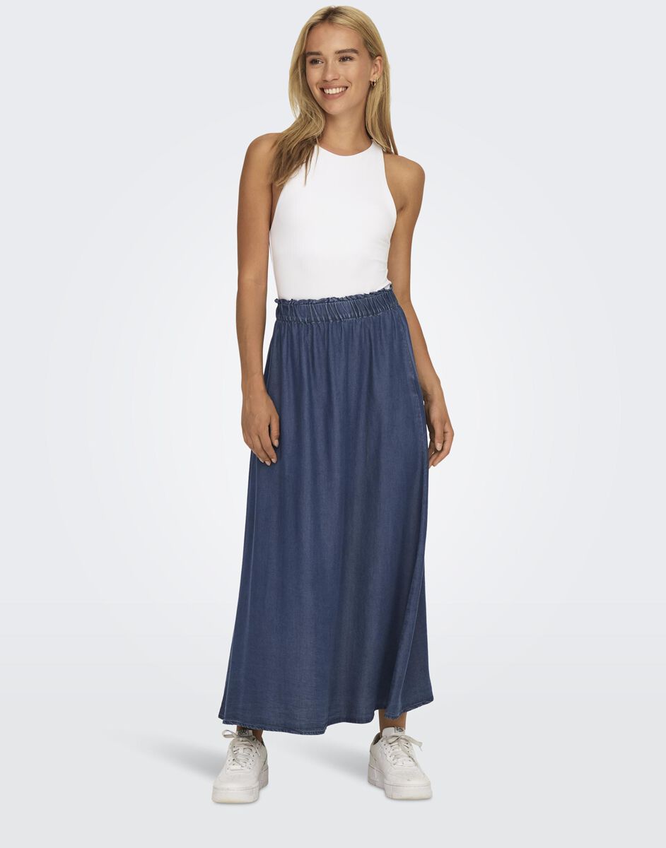 5715209783030 - Onlpema Venedig Long skirt DNM NOOS Langer Rock dunkelblau in S