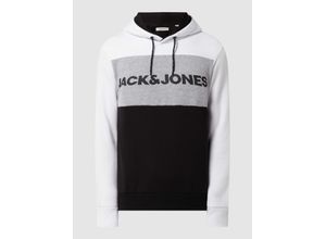 5715211013705 - Jack & Jones Essentials - Kapuzenpullover in Weiß mit Logo im Blockfarbendesign