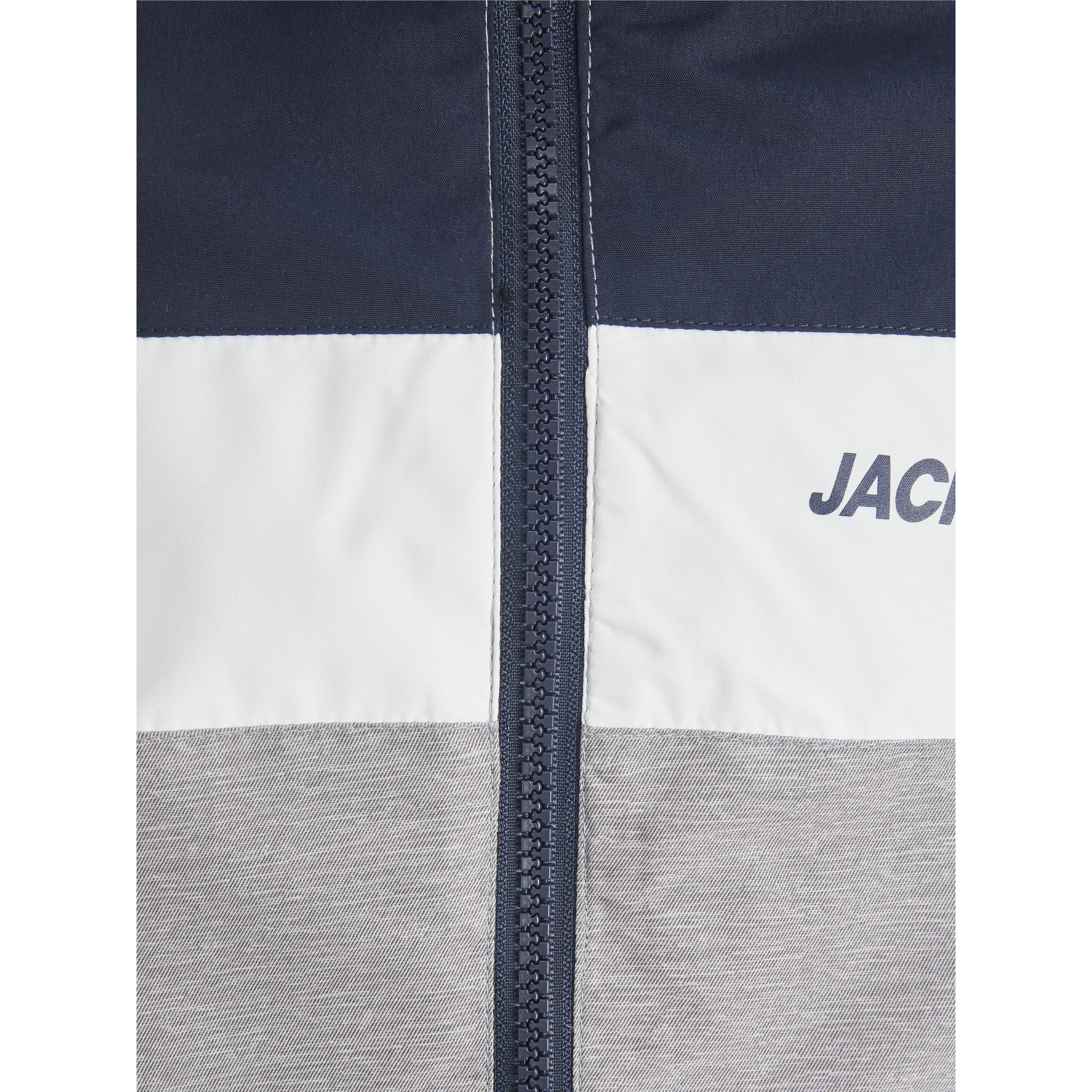 5715211922595 - JACK & JONES - Softshelljacke JJERUSH BLOCKING HOOD BOMBER in grau blau Gr176