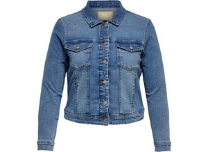 5715212048959 - ONLY CARMAKOMA Jeansjacke Klappkragen Patten-Brusttaschen für Damen blau 46