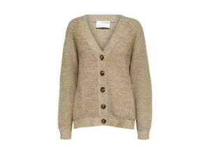 5715212854208 - SELECTED FEMME Cardigan Sira Tannin Melange Unifarben Braun - Gr L