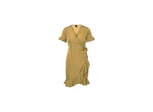 5715214070347 - VERO MODA Wickelkleid Henna Harvest Gold Gepunktet Gelb - Gr M