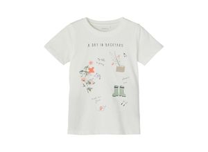 5715216336540 - - T-Shirt NMFDELTA BACKYARD in white alyssum Gr110