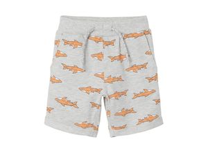 5715217808473 - - Sweat-Shorts NMMVERMO SHARKS in light grey melange Gr92