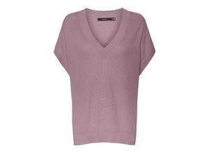 5715221834673 - VERO MODA Kurzarm-Pullover New Lexsun Elderberry Unifarben Lila - Gr XS