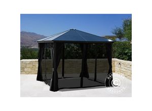 5715233029852 - Pavillon Santa Barbara mit Vorhängen und Moskitonetz 4x4m Schwarz - Schwarz