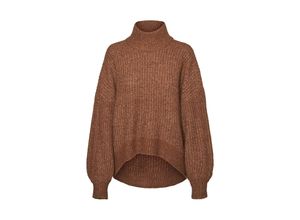 5715305307499 - NOISY MAY Rollkragenpullover Orla Cappuccino Unifarben Braun - Gr M