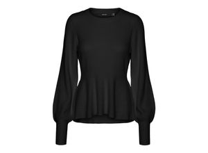 5715308464984 - VERO MODA Rundhalspullover Holly Black Unifarben Schwarz - Gr XS