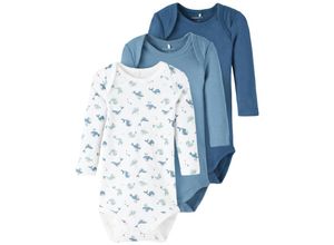 5715308969441 - - Langarmbody NBMBODY WHALE 3er-Pack in majolica blue Gr56