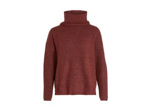 5715309137139 - VILA Rollkragenpullover Cilia Fired Brick Melange Unifarben Rot - Gr S