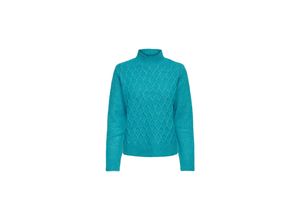 5715311353718 - ONLY Stehkragenpullover Macadamia Capri Breeze Unifarben Türkis - Gr S