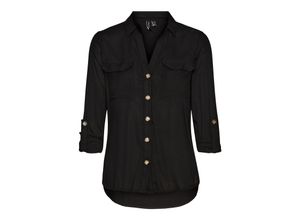 5715312747097 - VERO MODA Hemdbluse VMBUMPY L S SHIRT NEW WVN GA NOOS Black Unifarben Schwarz - Gr XS