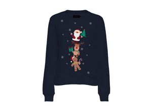 5715318640651 - ONLY Sweatshirt Yda XMAS Night Sky Friends Motivprint Blau - Gr M