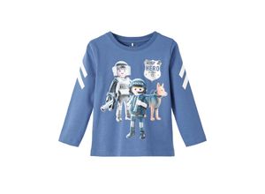 5715320448344 - - Jersey-Langarmshirt NMMDOHN PLAYMOBIL® SKY in bijou blue Gr104