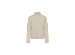 5715321840376 - ONLY Stehkragenpullover Macadamia Oatmeal Unifarben Weiß - Gr M