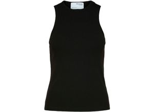 5715324699858 - SELECTED FEMME Top Anna Rippstruktur atmungsaktiv für Damen schwarz M