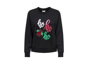 5715324951505 - JDY Sweatshirt Holly XMAS Black HOHOHO Motivprint Schwarz - Gr L