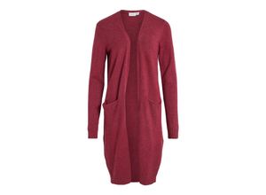 5715357675218 - VILA Cardigan Ril Long Beet Red Dark Melange Unifarben Rot - Gr M