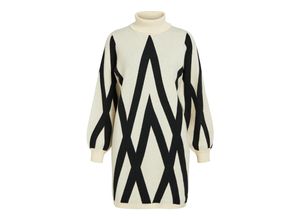 5715358892461 - OBJECT Strickkleid Ray Sandshell BLACK GRAPHIC WeiteresMuster Beige - Gr M