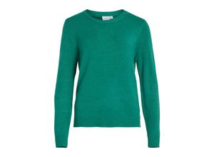 5715359086517 - VILA Rundhalspullover Ril Ultramarine Green Dark Melange Unifarben Grün - Gr M