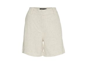 5715362442249 - VERO MODA Leinenshorts Verhera Oatmeal Nature Tone Unifarben Beige - Gr M