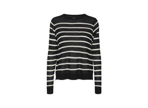 5715365693587 - VERO MODA Strickpullover Nova Black Birch Gestreift Schwarz - Gr XS