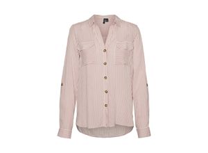 5715365979452 - VERO MODA Hemdbluse VMBUMPY L S SHIRT NEW WVN GA NOOS Snow White NOSTALGIA ROSE Gestreift Pink - Gr XS