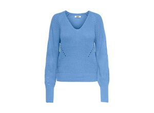 5715366633674 - JDY V-Pullover Justy Provence Unifarben Blau - Gr S