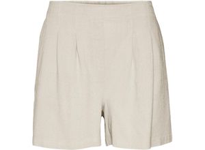 5715366867987 - VERO MODA® Shorts Leinenanteil High Waist für Damen beige L