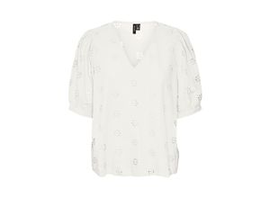 5715368568615 - VERO MODA Blusenshirt Maja Snow White Unifarben Weiß - Gr XS