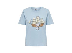 5715368715590 - JDY T-Shirt Peanut Cashmere Blue Snoopy Ship Motivprint Blau - Gr S