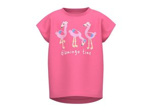 5715369075747 - - T-Shirt NMFVIGEA - FLAMINGO in sangria sunset Gr110