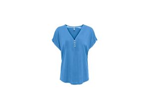 5715369400464 - ONLY T-Shirt Free Provence Unifarben Blau - Gr XS