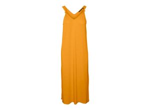 5715369692715 - VERO MODA Maxikleid Marijune Radiant Yellow Unifarben Orange - Gr S