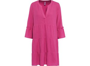 5715369762746 - ONLY® Volantkleid Knielänge 3 4-Arm für Damen pink S