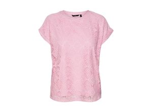 5715369970592 - VERO MODA Rundhalsshirt Maya Bonbon Unifarben Pink - Gr XS