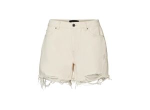 5715370088118 - VERO MODA Jeans-Shorts Zuri Ecru Unifarben Beige - Gr M