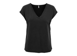 5715370407919 - ONLY V-Shirt Free Black Unifarben Schwarz - Gr XS