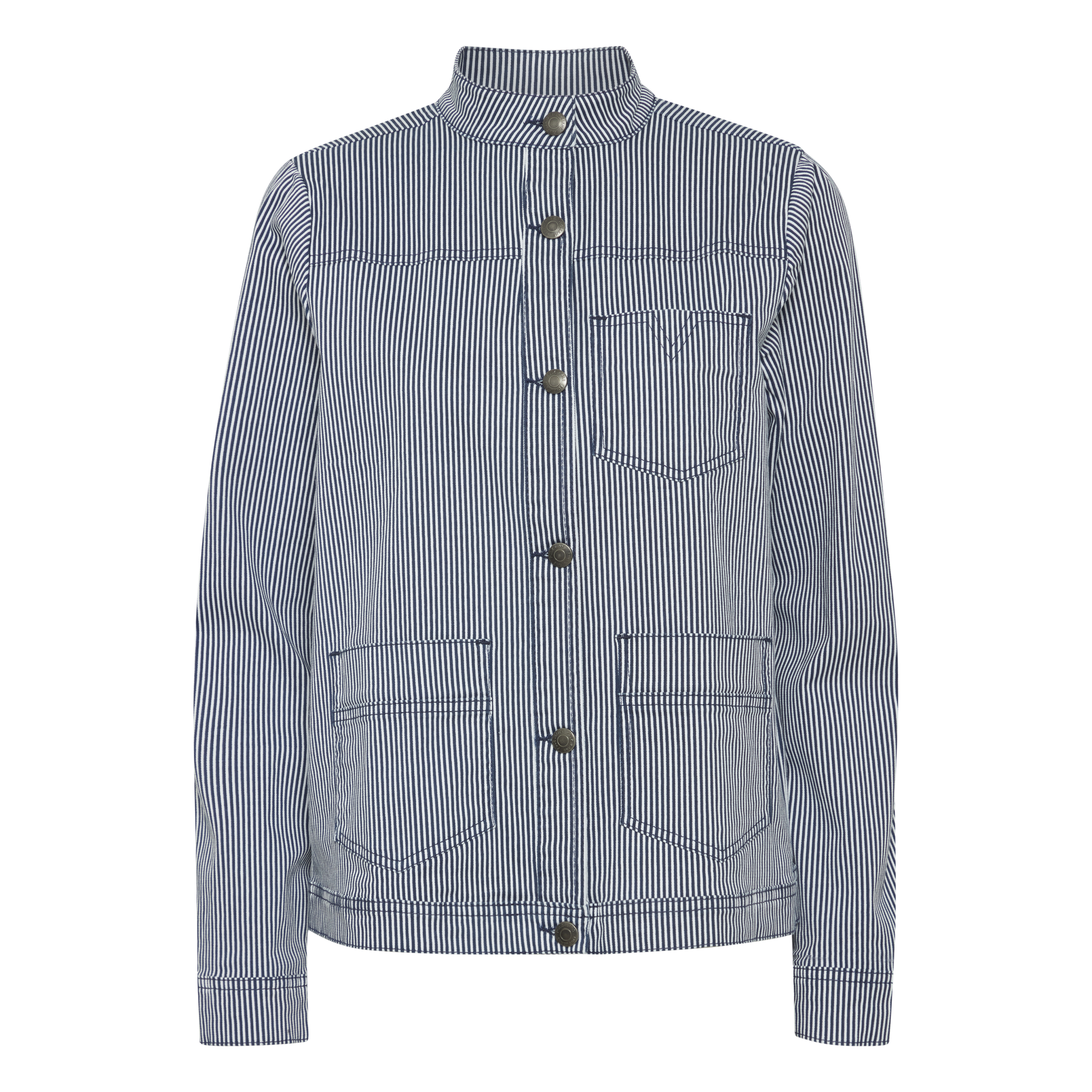 5715373884212 - Gestreifte Damen-Jeansjacke mit langen Ärmeln Nolly