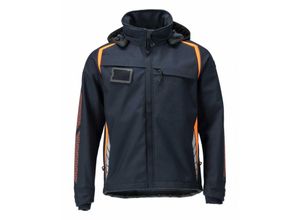 5715411067201 - Softshelljacke with hood accelerate safe 23002-246 Gr xl dark navy hi-vis orange - Mascot