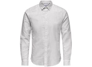 5715416264216 - ONLY & SONS Hemd Caiden Slim Fit Langarm Kent-Kragen für Herren weiß S