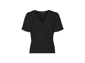 5715417249335 - VERO MODA V-Shirt Sao Black Unifarben Schwarz - Gr XS