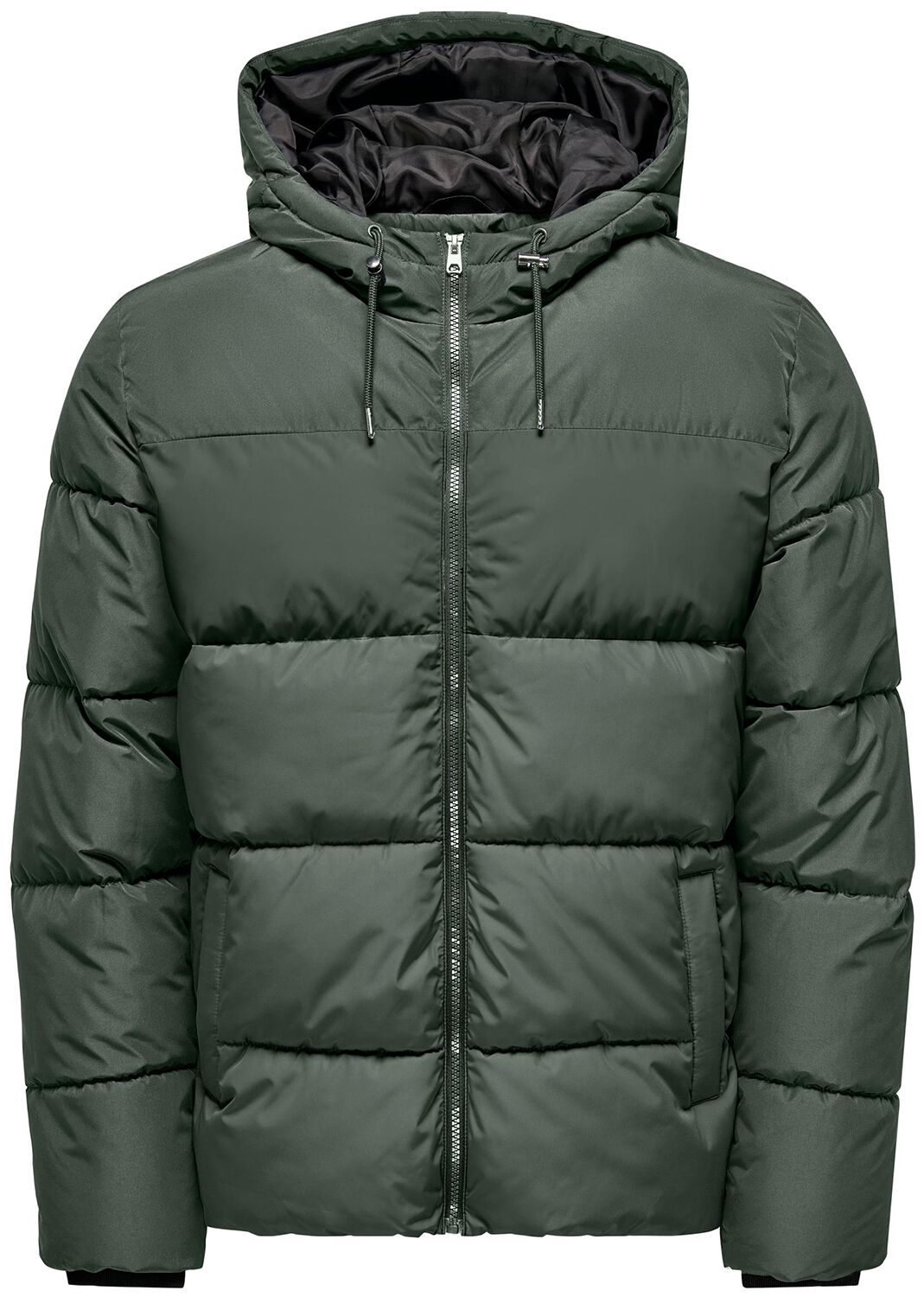 5715417479626 - ONSMELVIN LIFE HOOD PUFFER JACKET OTW VD Winterjacke dunkelgrün in M