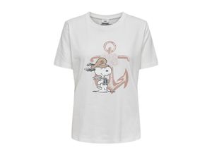 5715418591792 - JDY T-Shirt Peanut Cloud Dancer Snoopy Anchor Motivprint Weiß - Gr XS