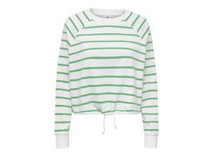 5715418637803 - JDY Sweatshirt Ivy Cloud Dancer Absinthe Green Gestreift Weiß - Gr XS