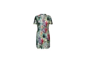 5715419176035 - JDY Minikleid JDYSTARR LIFE S S V-NECK DRESS WVN DIA Cloud Dancer Tropical GeblmtFloral Bunt - Gr 34