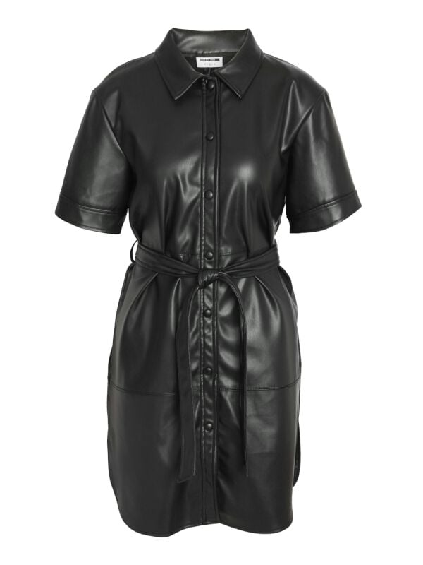 5715419473455 - NMANDY PU 2 4 SHIRTDRESS NOOS Mittellanges Kleid schwarz in XS